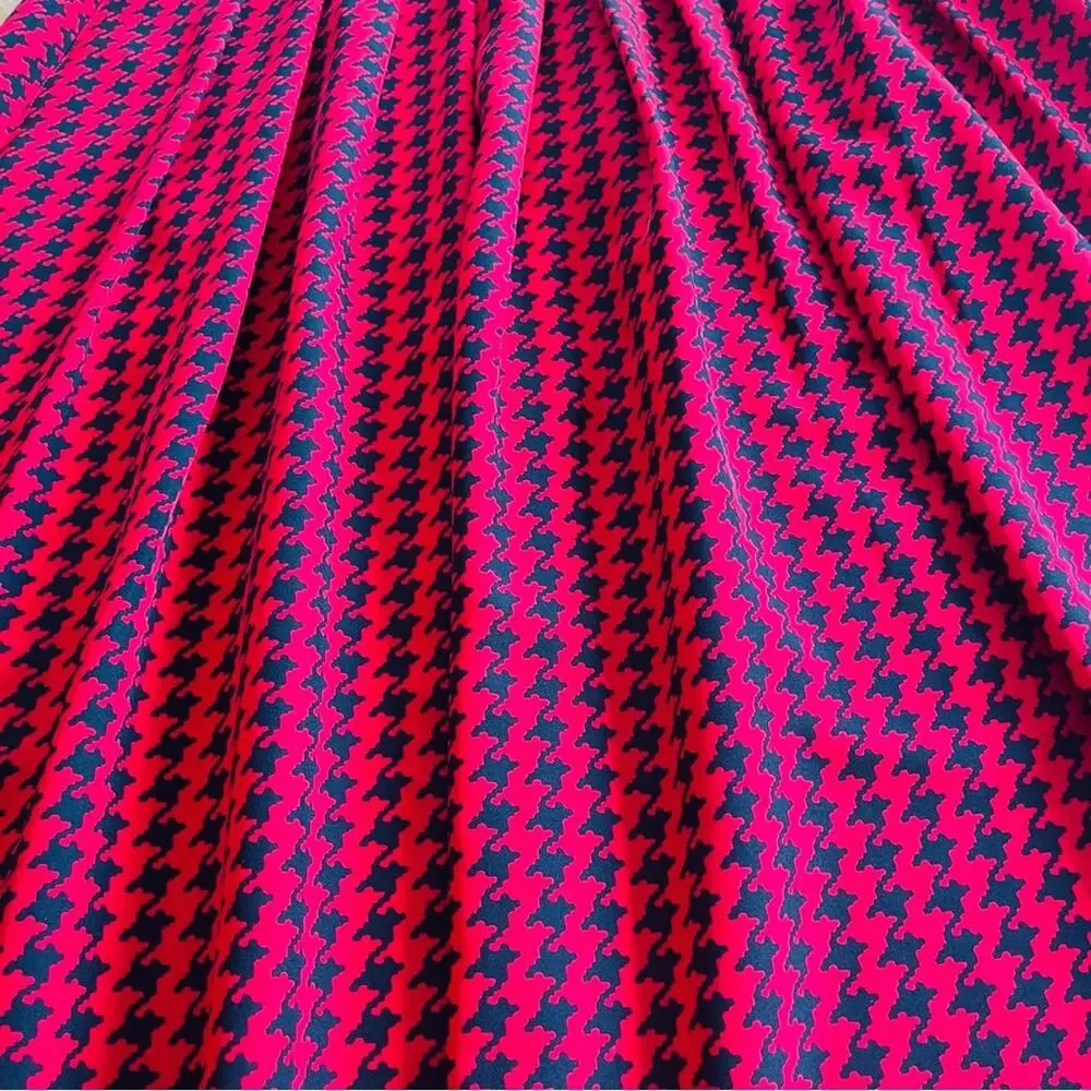 Vintage 80s 90s Red and Black Matching Top Skirt and Scarf Bow Tie Neck Size 12